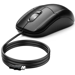Wired USB Mouse, 5FT Cable, 1200 DPI, 3-Button, Black | 500M Clicks, Ergonomic Shape, Comfortable Grip, Plug & Play for Windows and Mac, Ideal for Office, Home and PC. Wired USB Mouse, 5FT Cable, 1200 DPI, 3-Button, Black | 500M Clicks, Ergonomic Shape, Comfortable Grip, Plug & Play for Windows and Mac, Ideal for Office, Home and PC.