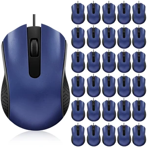 30 Pack Computer USB Wired Mouse Bulk 3 Button 800/1200 DPI Blue | Ergonomic Noiseless Corded Computer Mice for Laptop, PC Desktop, Computers, Office, School, Classroom Supplies 30 Pack Computer USB Wired Mouse Bulk 3 Button 800/1200 DPI Blue | Ergonomic Noiseless Corded Computer Mice for Laptop, PC Desktop, Computers, Office, School, Classroom Supplies