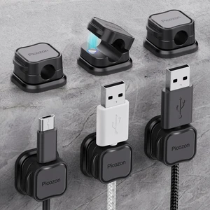 6 Pack Magnetic Cable Clip Organizer Cord Holder, Adhesive Cable Management, Wire Phone USB Charger Cable Holder, Keeper Organizer for Office Home Desktop Table - Black 6 Pack Magnetic Cable Clip Organizer Cord Holder, Adhesive Cable Management, Wire Phone USB Charger Cable Holder, Keeper Organizer for Office Home Desktop Table - Black