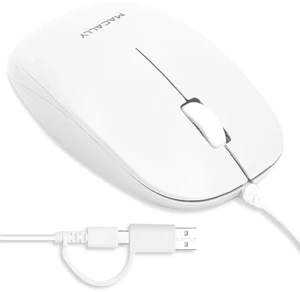 Wired Mouse for Mac and PC - Dual USB C + A Plug - Simple Ambidextrous 3 Button USB Mouse Wired with Scroll Wheel and 1200 DPI Optical Sensor - for Apple, MacBook, iMac, Laptop and PC - White Wired Mouse for Mac and PC - Dual USB C + A Plug - Simple Ambidextrous 3 Button USB Mouse Wired with Scroll Wheel and 1200 DPI Optical Sensor - for Apple, MacBook, iMac, Laptop and PC - White