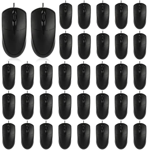 36 Pcs Black USB Wired Mouse 1200 DPI 3 Button Corded Computer Mice Right or Left Hand Use Computer Corded USB Mouse Bulk for PC Laptop Desktop Notebook Office School Classroom Use 36 Pcs Black USB Wired Mouse 1200 DPI 3 Button Corded Computer Mice Right or Left Hand Use Computer Corded USB Mouse Bulk for PC Laptop Desktop Notebook Office School Classroom Use