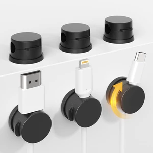 Swiveling Cord Holder, Magnetic Cable Clips Cable Organizer 6 Pack Black Swiveling Cord Holder, Magnetic Cable Clips Cable Organizer 6 Pack Black