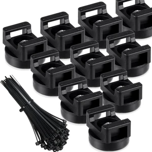 60 Pcs Magnetic Zip Tie Mount with Nylon Cable Ties, 22 mm | Heavy Duty Wire Management, Multipurpose Holder Clips for Office, Garage, Outdoor Use, Secure Mounts on Metal Surfaces 60 Pcs Magnetic Zip Tie Mount with Nylon Cable Ties, 22 mm | Heavy Duty Wire Management, Multipurpose Holder Clips for Office, Garage, Outdoor Use, Secure Mounts on Metal Surfaces