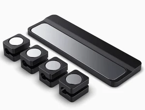Magnetic Cable Holder Clip with Back Magnet Black Cord Organizer Heavy Duty | Strong magnetic wire holder 4 pack silicone cable clips, for charge cable management on desk, nightstand, car, home office Magnetic Cable Holder Clip with Back Magnet Black Cord Organizer Heavy Duty | Strong magnetic wire holder 4 pack silicone cable clips, for charge cable management on desk, nightstand, car, home office
