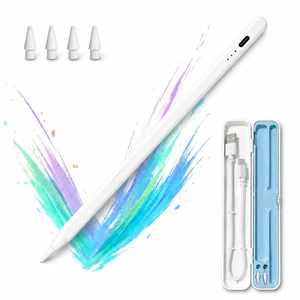 Stylus Pen for iPad with Battery Display & Dual Shortcut Buttons, Palm Rejection, Tilt Sensitivity, Magnetic Attachment, USB-C Fast Charging, Compatible with iPad Pro/Air/Mini 2018-2026 - White Stylus Pen for iPad with Battery Display & Dual Shortcut Buttons, Palm Rejection, Tilt Sensitivity, Magnetic Attachment, USB-C Fast Charging, Compatible with iPad Pro/Air/Mini 2018-2026 - White