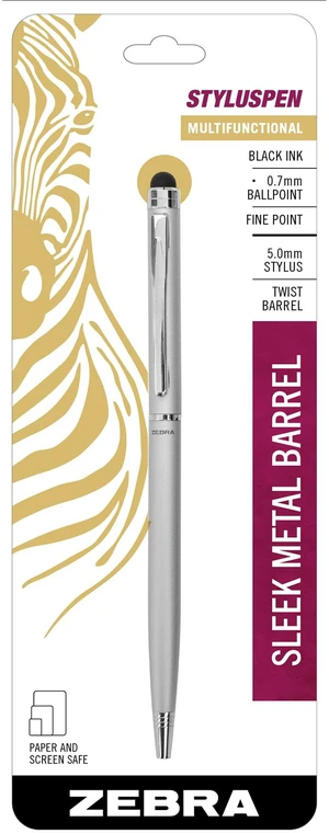 StylusPen Silver Ballpoint Pen, Black Ink, 0.7mm, 1-Pack | Built-In 5.0mm Stylus Tip for Touchscreens, Twist Fine Point Tip Pen, Dual-Purpose for Paper and Screens (33161) StylusPen Silver Ballpoint Pen, Black Ink, 0.7mm, 1-Pack | Built-In 5.0mm Stylus Tip for Touchscreens, Twist Fine Point Tip Pen, Dual-Purpose for Paper and Screens (33161)