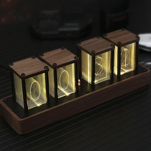 Nixie Tube Clock Walnut Digital Clock, Support Wi-Fi Time SYNC, Alarm & Timer, 12/24H Display, A Retro Gift for Friends Nixie Tube Clock Walnut Digital Clock, Support Wi-Fi Time SYNC, Alarm & Timer, 12/24H Display, A Retro Gift for Friends