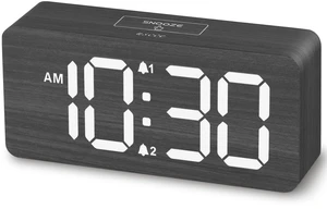 Wooden Digital Alarm Clocks for Bedrooms with 0-100% Dimmable Display | Desk Clock with Large Numbers for Living Room - Loud Dual Alarm for Heavy Sleepers with Volume Control - Wood Decor & Gifts Wooden Digital Alarm Clocks for Bedrooms with 0-100% Dimmable Display | Desk Clock with Large Numbers for Living Room - Loud Dual Alarm for Heavy Sleepers with Volume Control - Wood Decor & Gifts