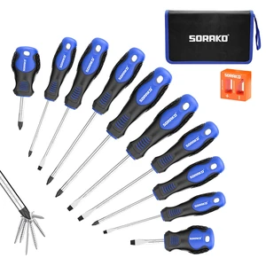 12 Piece Magnetic Screwdriver Set 5 Phillips and 5 Flat 1 Magnetising Tool 1 Storage Bag Professional Cushion Grip Hand Tools Set for Fastening and Loosening Seized 12 Piece Magnetic Screwdriver Set 5 Phillips and 5 Flat 1 Magnetising Tool 1 Storage Bag Professional Cushion Grip Hand Tools Set for Fastening and Loosening Seized