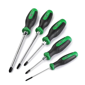 5-Piece Phillips Screwdriver Set, Magnetic Screwdriver Set, S2 Steel | Heat-Treated Chrome Plating Shaft, Black Oxide Tip, SureGrip Handle 5-Piece Phillips Screwdriver Set, Magnetic Screwdriver Set, S2 Steel | Heat-Treated Chrome Plating Shaft, Black Oxide Tip, SureGrip Handle