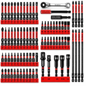88-Piece Impact Driver Bit Set, S2 Magnetic Screwdriver Bit Set | S2 Steel Security Torx Hex Phillips Square Triangle Slotted Bits, Mini Ratchet, Bit Holders, Nut Drivers, 1/4'' Hex Shank 88-Piece Impact Driver Bit Set, S2 Magnetic Screwdriver Bit Set | S2 Steel Security Torx Hex Phillips Square Triangle Slotted Bits, Mini Ratchet, Bit Holders, Nut Drivers, 1/4'' Hex Shank