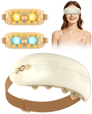 Eye Massager with Heat and Cooling, Migraine Headache Dry Eyes | Heated Eye Massager with Soft Silicone Massage Head, 5 Massage Modes, Massaging Eye Mask, Gifts for Women Men Eye Massager with Heat and Cooling, Migraine Headache Dry Eyes | Heated Eye Massager with Soft Silicone Massage Head, 5 Massage Modes, Massaging Eye Mask, Gifts for Women Men