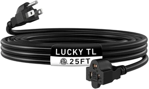 Indoor Outdoor Extension Cord, 16/3 Black 25FT | Waterproof Flexible Case, Made in Pure Copper, 13A 1625W 16AWG SJTW, 3 Prong Heavy Duty Wire, ETL Indoor Outdoor Extension Cord, 16/3 Black 25FT | Waterproof Flexible Case, Made in Pure Copper, 13A 1625W 16AWG SJTW, 3 Prong Heavy Duty Wire, ETL