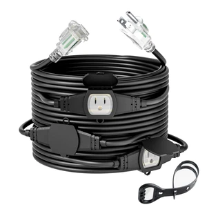 25FT 14 Gauge Outdoor Power Extension Cord,Four Outlet Cable.Multiple Evenly-Spaced Plug Ideal for Landscaping Light,Stage Backline,Holiday Decoration and Christmas,ETL Listed Cord Splitter 25FT 14 Gauge Outdoor Power Extension Cord,Four Outlet Cable.Multiple Evenly-Spaced Plug Ideal for Landscaping Light,Stage Backline,Holiday Decoration and Christmas,ETL Listed Cord Splitter