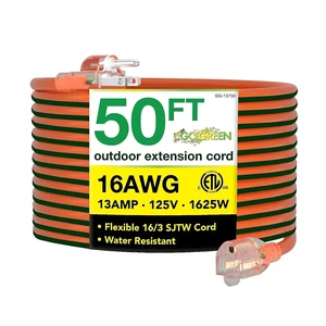 Go Green Power Inc. 16/3 50-Foot Outdoor Extension Cord - Heavy-Duty, Weatherproof, GG-13750 Go Green Power Inc. 16/3 50-Foot Outdoor Extension Cord - Heavy-Duty, Weatherproof, GG-13750