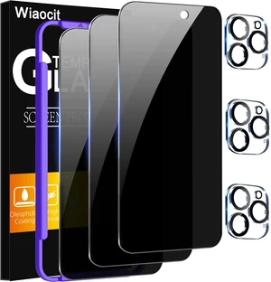 Tempered Glass Privacy Screen Protector for iPhone 16 Pro | 3+3 Pack, 9H Hardness, Camera Lens Protector, Installation Frame, Bubble Free, Case Friendly Tempered Glass Privacy Screen Protector for iPhone 16 Pro | 3+3 Pack, 9H Hardness, Camera Lens Protector, Installation Frame, Bubble Free, Case Friendly