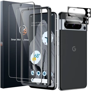 2+2 Pack for Google Pixel 8 Pro Screen Protector+Camera Lens Protector | Fit Lens Cutouts Ports, Support Fingerprint Unlock, Bubble-Free, with Easy Installation Tool 2+2 Pack for Google Pixel 8 Pro Screen Protector+Camera Lens Protector | Fit Lens Cutouts Ports, Support Fingerprint Unlock, Bubble-Free, with Easy Installation Tool