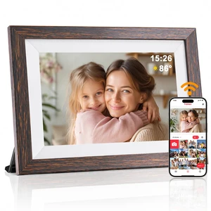 Digital Picture Frame, 10.1" Frameo Digital Frame WiFi with 1280x800 HD IPS Touch Screen, Auto-Rotate, Wall Mountable, Instant Share Photos & Videos from Phone via App, Brown Wood Digital Picture Frame, 10.1" Frameo Digital Frame WiFi with 1280x800 HD IPS Touch Screen, Auto-Rotate, Wall Mountable, Instant Share Photos & Videos from Phone via App, Brown Wood
