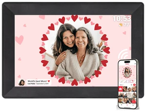 Frameo 10.1 Inch Digital Picture Frame WiFi Connect Touch Screen Digital Photo Frame, 16GB Memory, Auto-Rotate, Share Photos/Videos Instantly via Frameo App from Anywhere Frameo 10.1 Inch Digital Picture Frame WiFi Connect Touch Screen Digital Photo Frame, 16GB Memory, Auto-Rotate, Share Photos/Videos Instantly via Frameo App from Anywhere