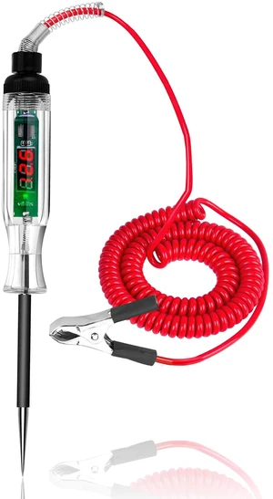 Automotive Test Light with 3-24V LED Digital Display | Circuit Tester Automotive with Dual Color Polarity Indicator, Electrical Test Pen with Sharp Hard Steel Probe for Car RV Fuse Automotive Test Light with 3-24V LED Digital Display | Circuit Tester Automotive with Dual Color Polarity Indicator, Electrical Test Pen with Sharp Hard Steel Probe for Car RV Fuse