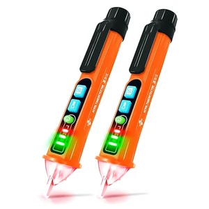 Non Contact Voltage Tester (2 Pack Orange) | Electric Electricity Tester Pen,Dual Range AC 12V/48V-1000V,Live Wire Tester with LED Flashlight,Buzzer Non Contact Voltage Tester (2 Pack Orange) | Electric Electricity Tester Pen,Dual Range AC 12V/48V-1000V,Live Wire Tester with LED Flashlight,Buzzer