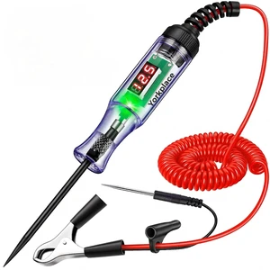 Automotive Circuit Tester with 3-120V LED Voltmeter, Car Test Light Dual Polarity Indicator & Long Probe, Fuse Checker RV Marine Tool Automotive Circuit Tester with 3-120V LED Voltmeter, Car Test Light Dual Polarity Indicator & Long Probe, Fuse Checker RV Marine Tool