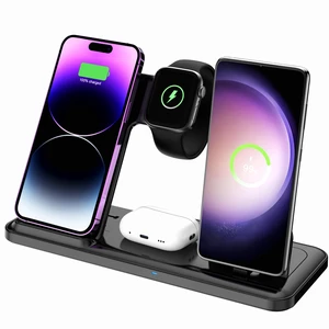 Wireless Charger for Dual iPhones, 4 in 1 Foldable Fast Charging Station for iPhone17/16/15/14/13/12 Pro Max Plus,for samsang Devices,Charging Stand for Apple Watch 11/10/9/8/2-7 AirPods Black Wireless Charger for Dual iPhones, 4 in 1 Foldable Fast Charging Station for iPhone17/16/15/14/13/12 Pro Max Plus,for samsang Devices,Charging Stand for Apple Watch 11/10/9/8/2-7 AirPods Black
