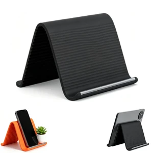 Silicone Phone Stand with Aluminum, Flexible Foldable Phone Holder, Bendable Adjustable Anti-Slip Desktop Stand for Phone Tablet Laptop, Portable Rollable Multi-Angle Stand for Home (Black) Silicone Phone Stand with Aluminum, Flexible Foldable Phone Holder, Bendable Adjustable Anti-Slip Desktop Stand for Phone Tablet Laptop, Portable Rollable Multi-Angle Stand for Home (Black)