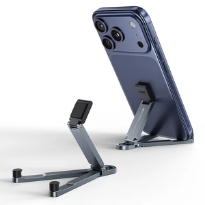 Portable Foldable Pocket Phone Stand with Keychain for Desk Travel(Grey) | Mini aluminum, adjustable kickstand, lightweight metal, slim compact for office, plane Portable Foldable Pocket Phone Stand with Keychain for Desk Travel(Grey) | Mini aluminum, adjustable kickstand, lightweight metal, slim compact for office, plane