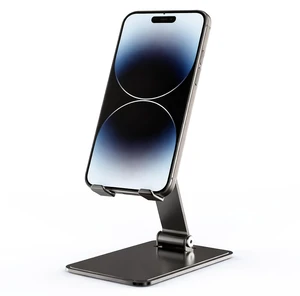 Phone Stand for Desk, Adjustable Aluminium Cell Phone Stand Holder, Foldable Phone Holder for iPhone & Android, Anti-Slip Phone Stand for Video Calls & Recording Phone Stand for Desk, Adjustable Aluminium Cell Phone Stand Holder, Foldable Phone Holder for iPhone & Android, Anti-Slip Phone Stand for Video Calls & Recording