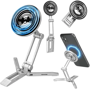 Magnetic Magsafe Mini Foldable Small Phone Tripod Stand Holder for iPhone (Silver) Magnetic Magsafe Mini Foldable Small Phone Tripod Stand Holder for iPhone (Silver)