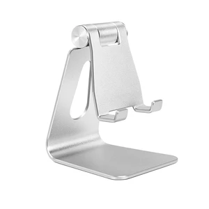 Silver Foldable Aluminum Alloy Cell Phone Holder,Tabletop Metal Phone Stand with Adjustable Angle by Swivel Axis,Smartphone Cradle Silver Foldable Aluminum Alloy Cell Phone Holder,Tabletop Metal Phone Stand with Adjustable Angle by Swivel Axis,Smartphone Cradle