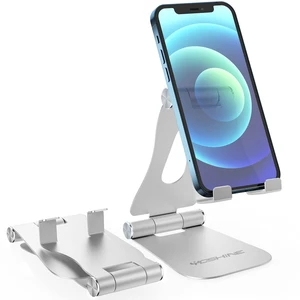 Adjustable Phone Stands, Foldable Cell Phone Holder, Updated Solid Aluminum Phone Dock, Cradle, Portable Cell Phone Stand for Desk Universal Tablet Stand Fits All Android Smartphones - Silver Adjustable Phone Stands, Foldable Cell Phone Holder, Updated Solid Aluminum Phone Dock, Cradle, Portable Cell Phone Stand for Desk Universal Tablet Stand Fits All Android Smartphones - Silver