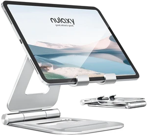 Dual Adjustable Foldable iPad Stand, Full Aluminum, Silver | Desktop Tablet Holder, Tablet Accessories for Office Kindle Compatible with All Mobile Devices, Ipads and Phones Dual Adjustable Foldable iPad Stand, Full Aluminum, Silver | Desktop Tablet Holder, Tablet Accessories for Office Kindle Compatible with All Mobile Devices, Ipads and Phones