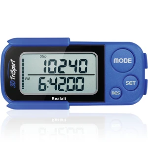3DTriSport 3D Walking Pedometer with Clip & Strap, Accurate Step Counter with 30-Day Memory, Distance in Miles/KM Large Display Perfect for Seniors & Beginners eBook Included - Blue 3DTriSport 3D Walking Pedometer with Clip & Strap, Accurate Step Counter with 30-Day Memory, Distance in Miles/KM Large Display Perfect for Seniors & Beginners eBook Included - Blue