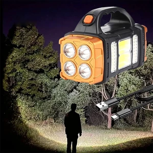 High Lumens Solar Flashlight - LED Work Light with USB-C Rechargeable, Waterproof, Multi-Function Flashlight & Lantern for Camping, Emergencies, and Outdoor High Lumens Solar Flashlight - LED Work Light with USB-C Rechargeable, Waterproof, Multi-Function Flashlight & Lantern for Camping, Emergencies, and Outdoor