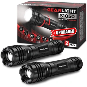 S1050 LED Flashlight High Lumens - for Camping, Hiking, Dog Walking - Powerful Emergency Flashlights with 3 Modes for Outdoor Use - Bright Flashlight - 2 Pack, (Batteries Not Included) S1050 LED Flashlight High Lumens - for Camping, Hiking, Dog Walking - Powerful Emergency Flashlights with 3 Modes for Outdoor Use - Bright Flashlight - 2 Pack, (Batteries Not Included)
