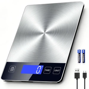Food Scales for Kitchen, 33lb Kitchen Scales Digital Weight Grams and Ounces, Stainless Steel Food Weight Scale Rechargeable for Baking Cooking, Batteries and Type-C Charging with LCD Display Food Scales for Kitchen, 33lb Kitchen Scales Digital Weight Grams and Ounces, Stainless Steel Food Weight Scale Rechargeable for Baking Cooking, Batteries and Type-C Charging with LCD Display