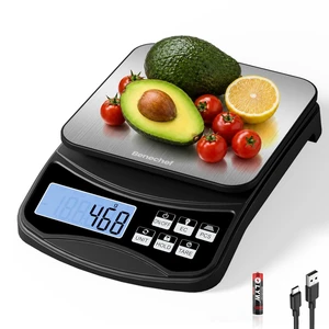 Food Scale, Digital Kitchen Scale with Large Panel, Weight Grams and Ounces for Baking Cooking and Meal Prep, 6 Units with Tare Function, 11lb 5kg/0.1g Batteries and USB Charging Food Scale, Digital Kitchen Scale with Large Panel, Weight Grams and Ounces for Baking Cooking and Meal Prep, 6 Units with Tare Function, 11lb 5kg/0.1g Batteries and USB Charging