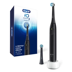 Rechargeable Electric Toothbrush, iO2 Starter Kit, 3 Cleaning Modes, Automatic Pressure Sensor to Protect Gums, 2 Brush Heads, Night Black Rechargeable Electric Toothbrush, iO2 Starter Kit, 3 Cleaning Modes, Automatic Pressure Sensor to Protect Gums, 2 Brush Heads, Night Black