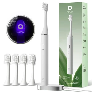 Sonic Electric Toothbrush for Adults with Wall Mounted UV Cleaner | 4 Plant-Based Heads, Smart Timer, Aluminum Design, Wireless Charging, IPX7 Waterproof, 1 Month+ Battery Sonic Electric Toothbrush for Adults with Wall Mounted UV Cleaner | 4 Plant-Based Heads, Smart Timer, Aluminum Design, Wireless Charging, IPX7 Waterproof, 1 Month+ Battery