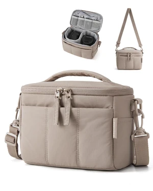2 in 1 Quilted Camera Sling Bag for Mirrorless Camera, Camel | Compact Crossbody Camera Case for Photographers, Photography Shoulder Bag, Compatible for Canon/Nikon/Sony 2 in 1 Quilted Camera Sling Bag for Mirrorless Camera, Camel | Compact Crossbody Camera Case for Photographers, Photography Shoulder Bag, Compatible for Canon/Nikon/Sony