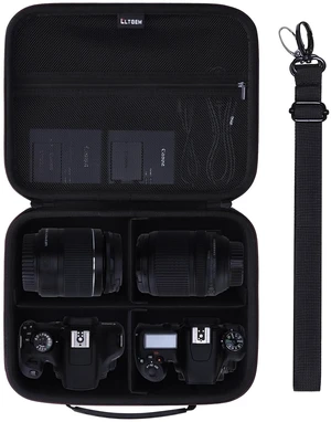 Medium Camera Case Bag for Canon/Sony/Nikon Camera and Multiple Lens Black | Hard Travel Carrying Case Bag for Canon/Sony/Nikon DSLR SLR Mirrorless Camera and Multiple Lens with 3 Dividers Medium Camera Case Bag for Canon/Sony/Nikon Camera and Multiple Lens Black | Hard Travel Carrying Case Bag for Canon/Sony/Nikon DSLR SLR Mirrorless Camera and Multiple Lens with 3 Dividers