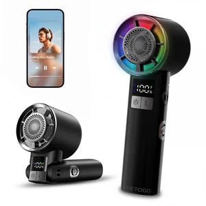 Handheld Turbo Fan with Bluetooth Speaker, 13m/s Airflow, 30000RPM | 5000mAh Rechargeable Up to 18H,ACLevel Cooling Wind,Hi-Fi Sound,100 Adjustable Speed,LED Display,RGB & Foldable Design Handheld Turbo Fan with Bluetooth Speaker, 13m/s Airflow, 30000RPM | 5000mAh Rechargeable Up to 18H,ACLevel Cooling Wind,Hi-Fi Sound,100 Adjustable Speed,LED Display,RGB & Foldable Design