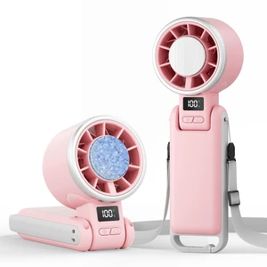 Portable Handheld Turbo Fan with Ice Cooling, 5 Speed Battery Rechargeable Foldable 3 in 1 Mini Fan, Neck & Desk Fan, Quiet Personal Fans for Outdoor, Travel, Camping, Hiking, Working Portable Handheld Turbo Fan with Ice Cooling, 5 Speed Battery Rechargeable Foldable 3 in 1 Mini Fan, Neck & Desk Fan, Quiet Personal Fans for Outdoor, Travel, Camping, Hiking, Working