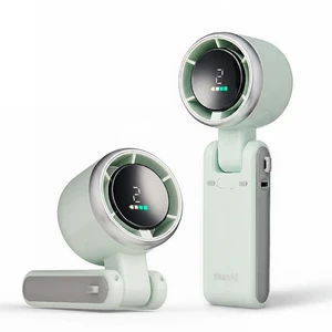Portable Handheld Turbo Fan, Rechargeable 3-In-1 Mini Personal Desk & Neck Fan, 5 Speeds & LED Display, Long Battery Life, Foldable Design With Lanyard for Travel, Outdoor, Beach, Makeup (Mint) Portable Handheld Turbo Fan, Rechargeable 3-In-1 Mini Personal Desk & Neck Fan, 5 Speeds & LED Display, Long Battery Life, Foldable Design With Lanyard for Travel, Outdoor, Beach, Makeup (Mint)