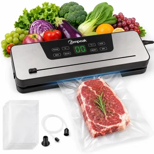 Vacuum Sealer for Food, 80kPa Vacuum Sealer Machine, External Vacuum, Multiple Modes, 6mm Wide Seal, Removable Drip Tray, Digital Timer, Adjustable Temperature, Built-In Cutter, 10pcs Bags Vacuum Sealer for Food, 80kPa Vacuum Sealer Machine, External Vacuum, Multiple Modes, 6mm Wide Seal, Removable Drip Tray, Digital Timer, Adjustable Temperature, Built-In Cutter, 10pcs Bags