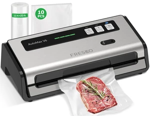 Food Vacuum Sealer with Automatic Bag Detection & Built-in Cutter | 0.2-inch Widened Heating Strip for Meal Prep & Sous Vide Cooking, Built-in Bag Roll Storage, 1 Roll Bag & 10 Pre-Cut Bags Food Vacuum Sealer with Automatic Bag Detection & Built-in Cutter | 0.2-inch Widened Heating Strip for Meal Prep & Sous Vide Cooking, Built-in Bag Roll Storage, 1 Roll Bag & 10 Pre-Cut Bags