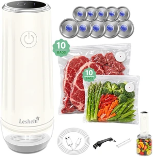 Compact Vacuum Sealer for Food, Portable Mason Jar Vacuum Sealer | With Bags And Mason Lids, Built-in UV Light, Auto Stop, Quick Sealing Speed, Smart Display, Easy to Clean, Long Lasting Compact Vacuum Sealer for Food, Portable Mason Jar Vacuum Sealer | With Bags And Mason Lids, Built-in UV Light, Auto Stop, Quick Sealing Speed, Smart Display, Easy to Clean, Long Lasting