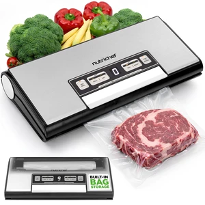 Vacuum Sealer Machine with Built-In Bag Storage, Food Sealer for Dry & Moist Foods, Removable Drip Tray, Suction Hose & Bags Included Vacuum Sealer Machine with Built-In Bag Storage, Food Sealer for Dry & Moist Foods, Removable Drip Tray, Suction Hose & Bags Included